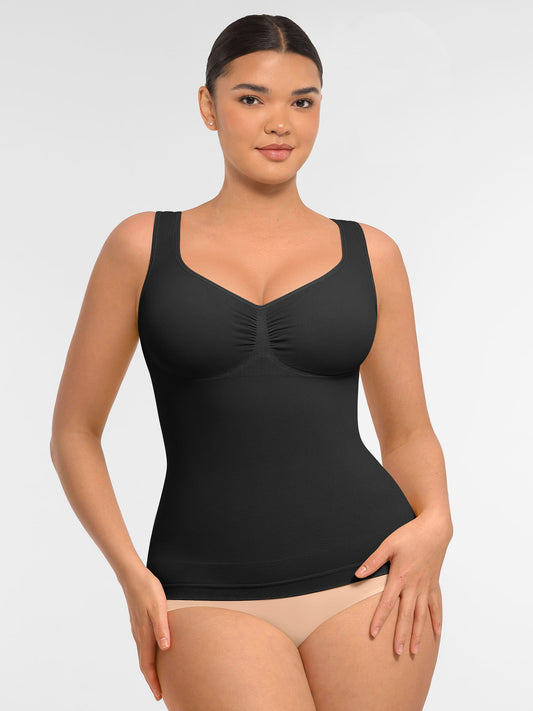 Bust Support Waist and Abdomen Control Shape  Wide Straps Tank Top