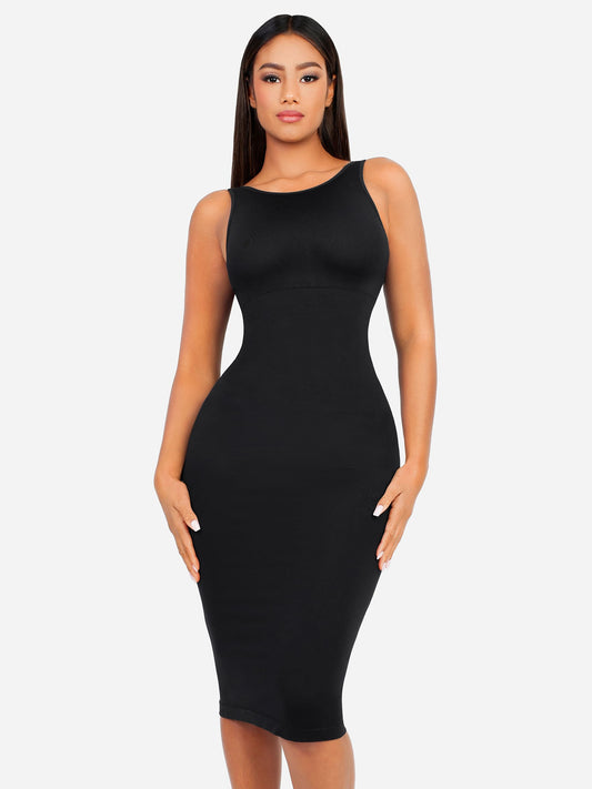Seamless Eco-Friendly Large U-Back Shaper Dress with Built-In Bra