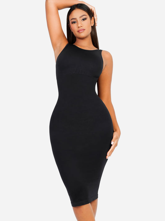 Seamless Eco-Friendly Large U-Back Shaper Dress with Built-In Bra