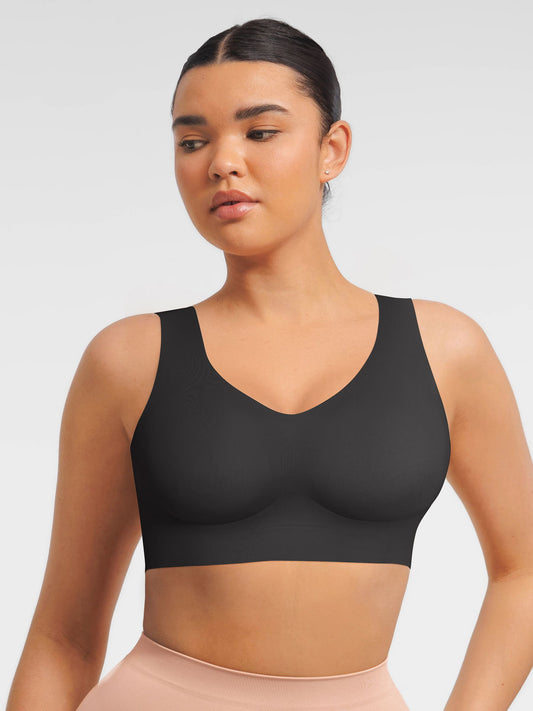 Soutien-gorge confortable sans coutures à col en V pour tous les jours