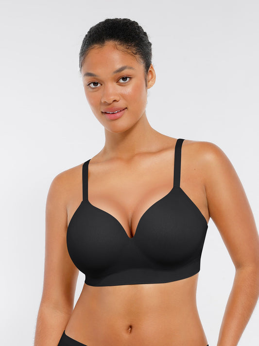 Wireless Seamless Push-Up V-neck Bra