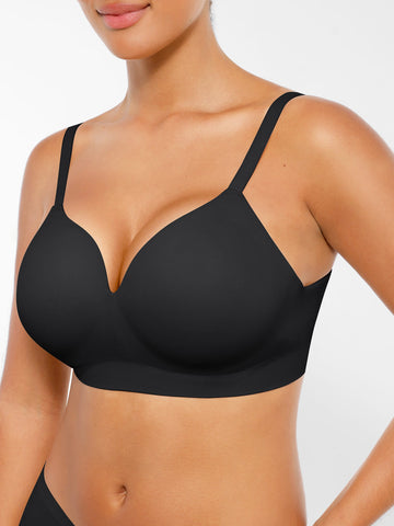 Wireless Seamless Push-Up V-neck Bra