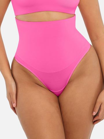 Mid-Waisted Thong Tummy Control Shaper Panties