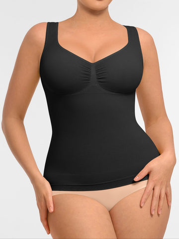 Bust Support Waist and Abdomen Control Shape  Wide Straps Tank Top