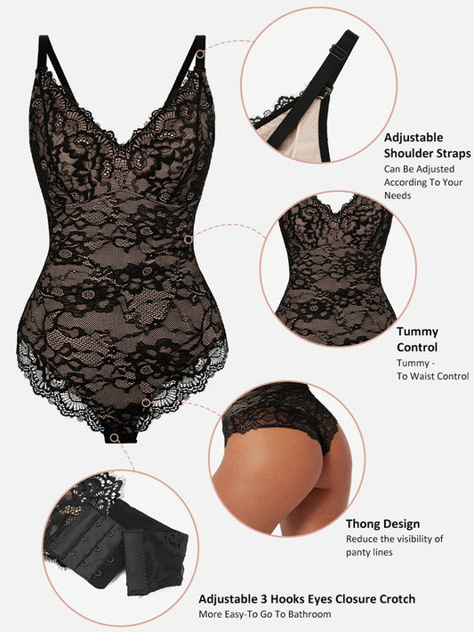 Lace V Neck Bodysuit