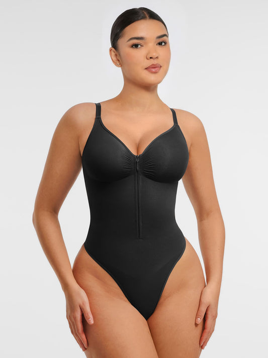 Tummy Control Zipper Shaping Bodysuit