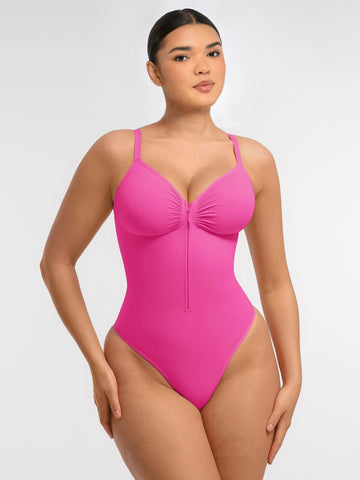 Tummy Control Zipper Shaping Bodysuit