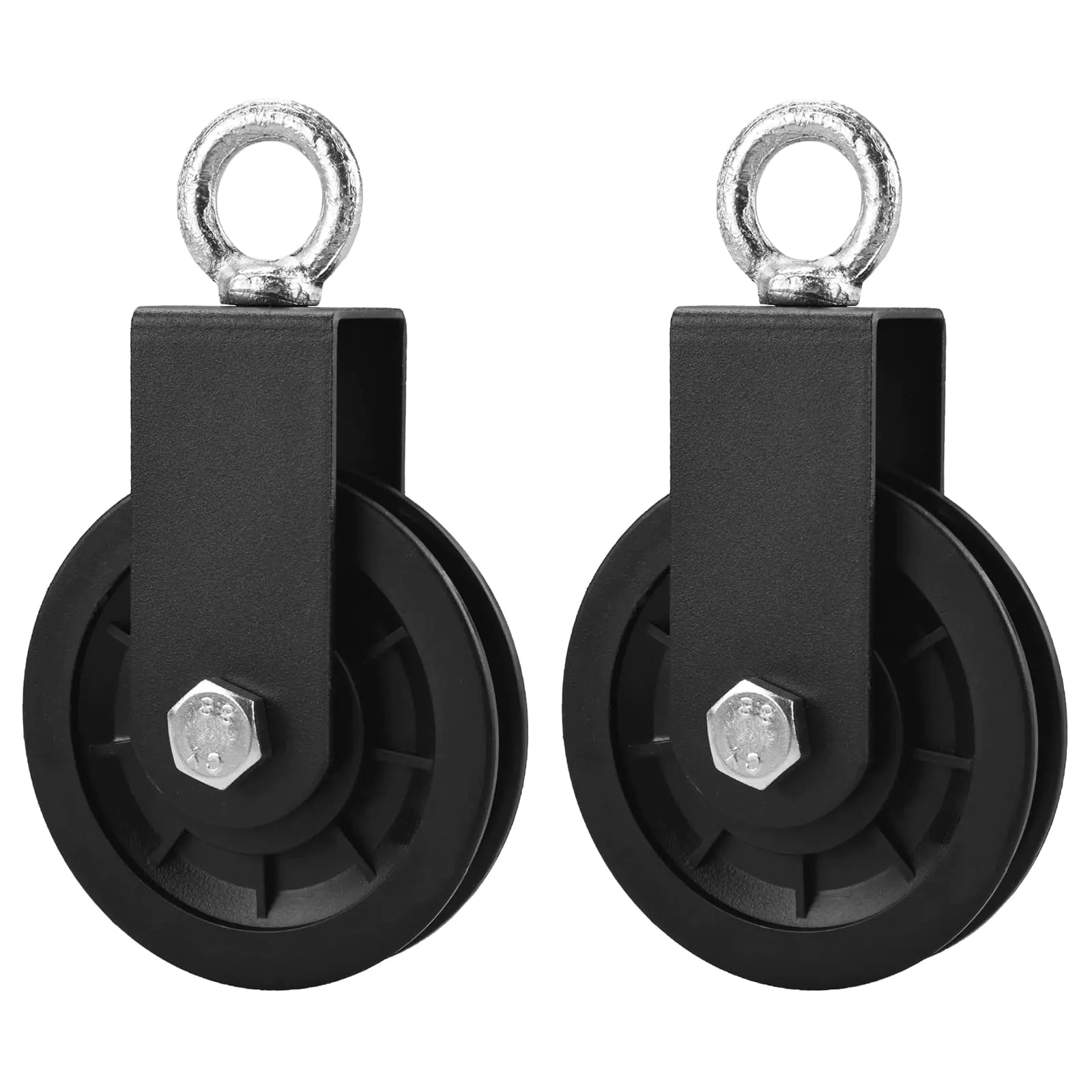 RealPlus Pulley Wheel for Gym Equipment 90mm/3.5" Heavy Duty Nylon Gym Cable Pulley Silent Bearing Home Cable Machines Pull Down Attachment Pack of 2